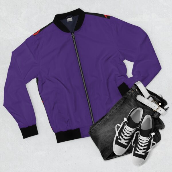 "IYKYK" Men's Bomber Jacket (High Frequency Purple) - Image 3