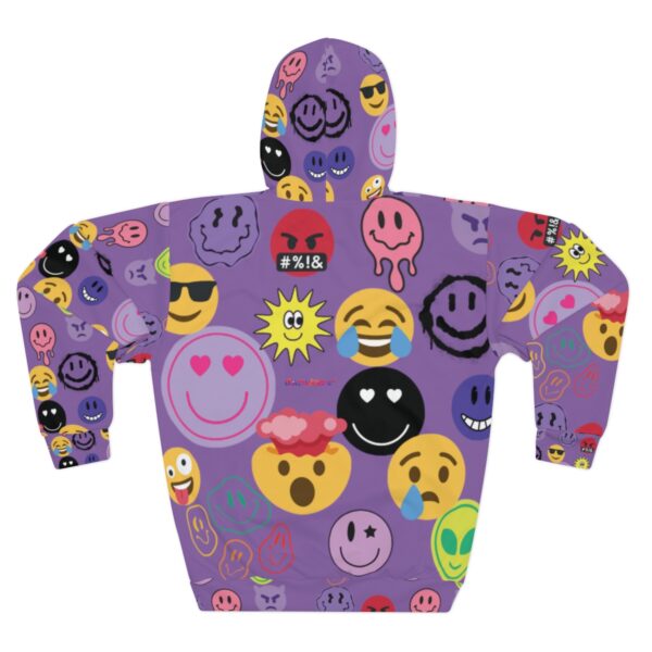 "Emojition" Unisex Pullover Hoodie (Purple) - Image 2