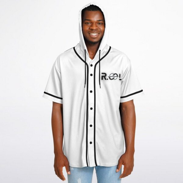 Reality is in the Absolution of Lies (R.e.A.L.) - Hooded Baseball Jersey - Image 4